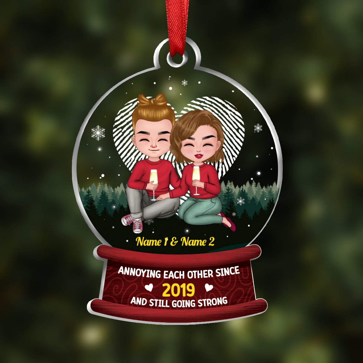 Couple - Annoying Each Other Since - Personalized Acrylic Ornament - Christmas Gift For Couples, Husband, Wife - Gift From Kids For Parents - Makezbright Gifts