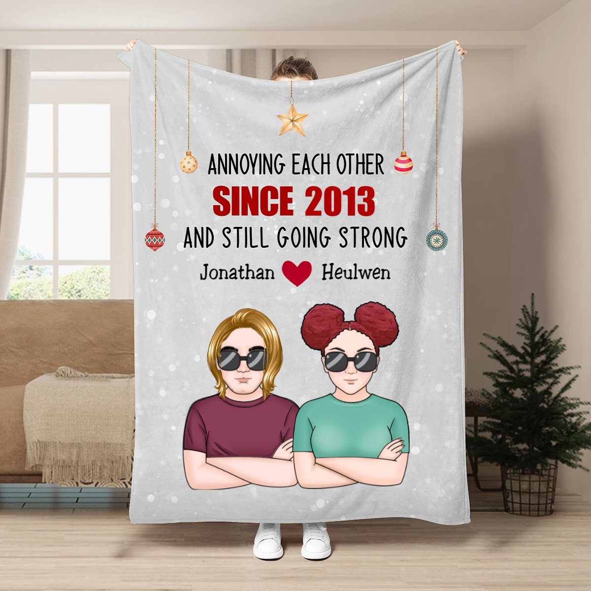 Couple - Annoying Each Other & Still Going Strong - Personalized Blanket - Makezbright Gifts