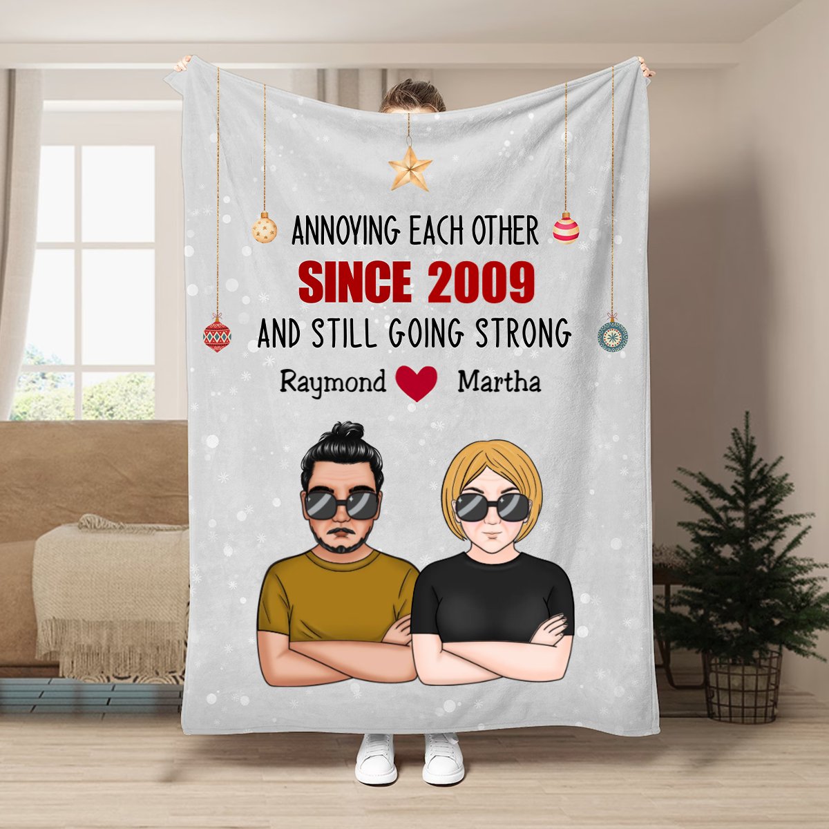 Couple - Annoying Each Other & Still Going Strong - Personalized Blanket - Makezbright Gifts