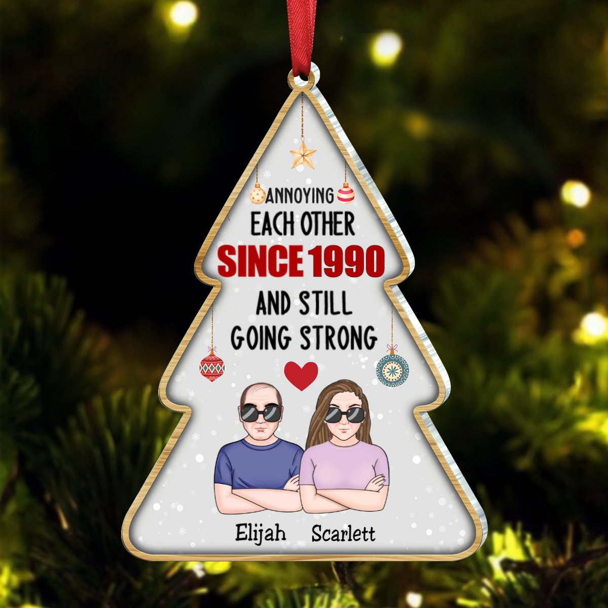 Couple - Annoying Each Other & Still Going Strong - Personalized Transparent Ornament - Makezbright Gifts