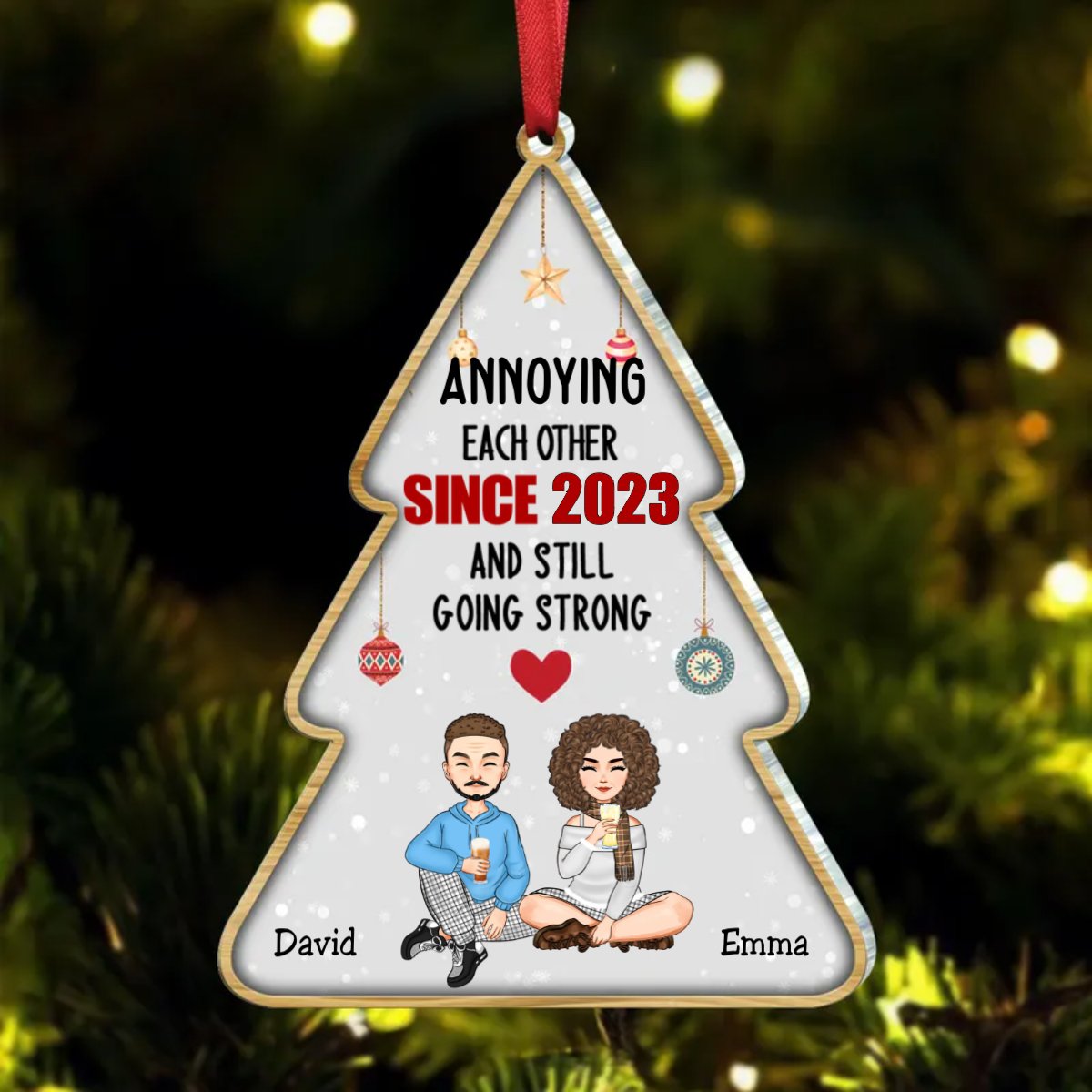 Couple - Annoying Each Other & Still Going Strong - Personalized Transparent Ornament TC - Makezbright Gifts