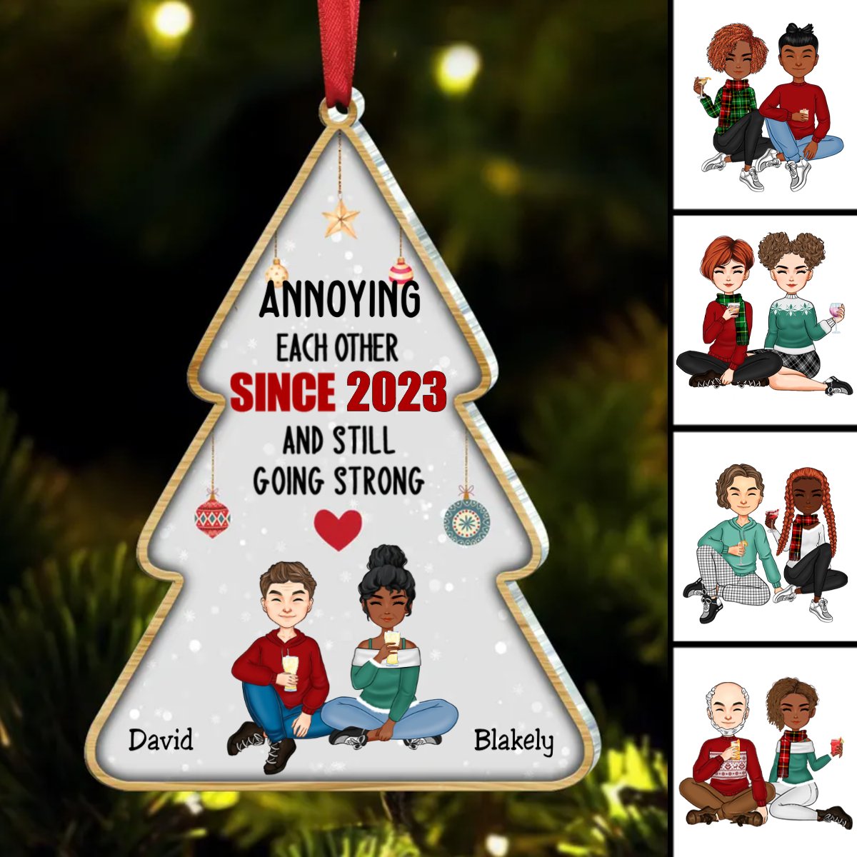 Couple - Annoying Each Other & Still Going Strong - Personalized Transparent Ornament TC - Makezbright Gifts