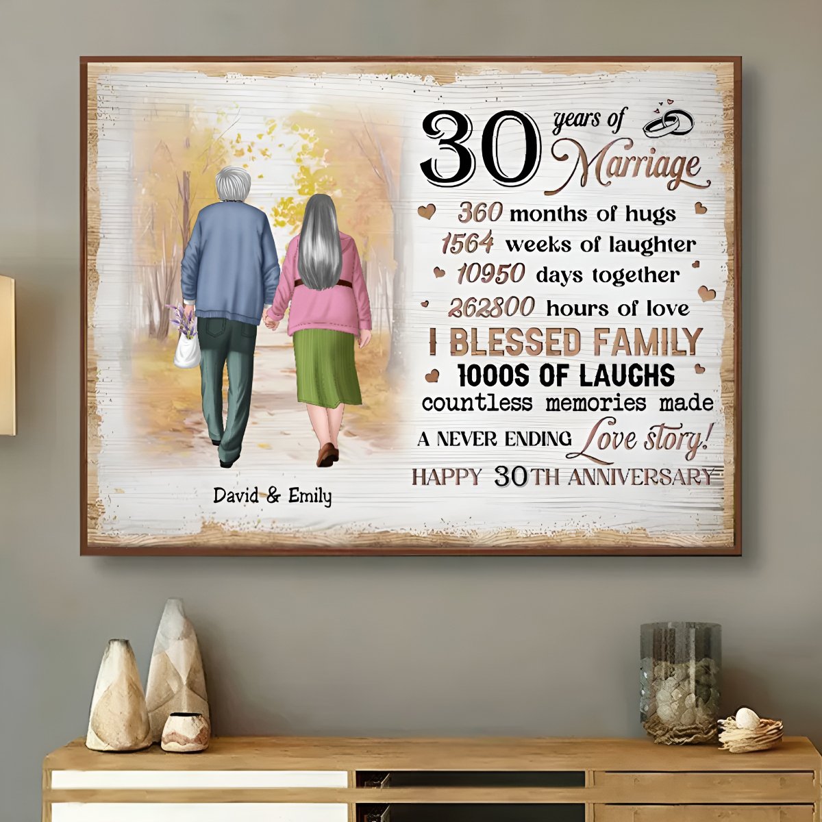 Couple - Couple Happy Anniversary - Personalized Poster - Makezbright Gifts