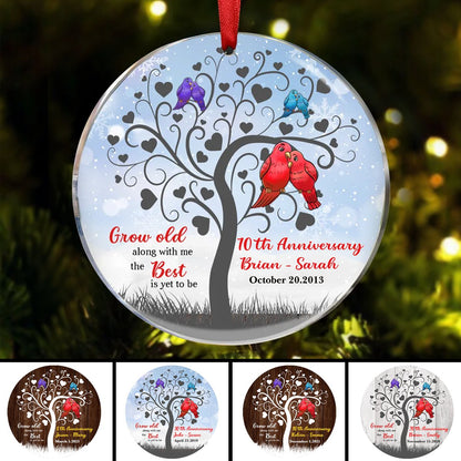 Couple - Grow Old Anniversary - Personalized Circle Ornament - Makezbright Gifts