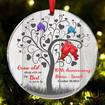 Couple - Grow Old Anniversary - Personalized Circle Ornament - Makezbright Gifts