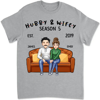 Couple - Hubby And Wifey Seasons - Personalized Unisex T - shirt - Makezbright Gifts