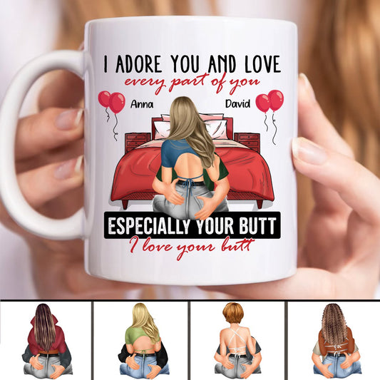 Couple - I Adore You And Love Every Part Of You - Personalized Mug - Makezbright Gifts