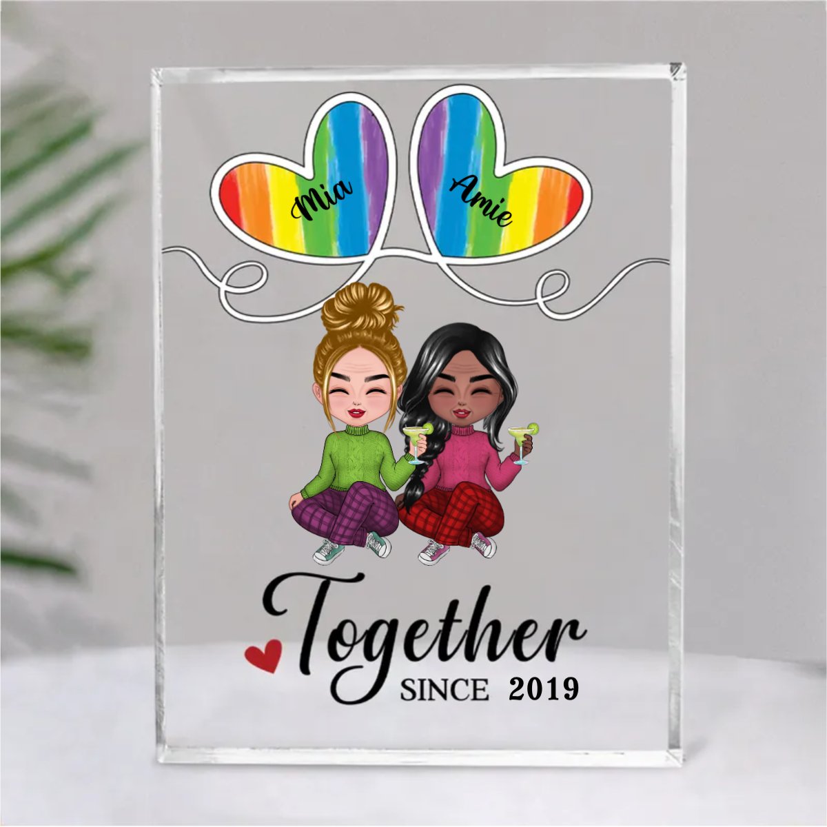 Couple LGBT - Together Since - Personalized Acrylic Plaque (SA) - Makezbright Gifts