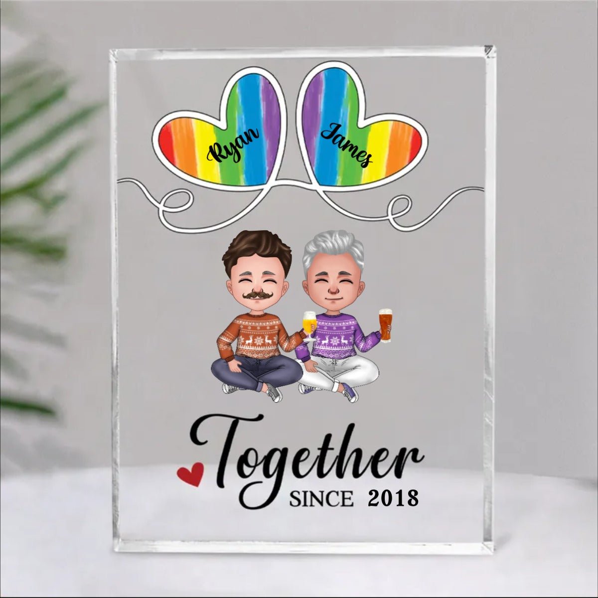 Couple LGBT - Together Since - Personalized Acrylic Plaque (SA) - Makezbright Gifts