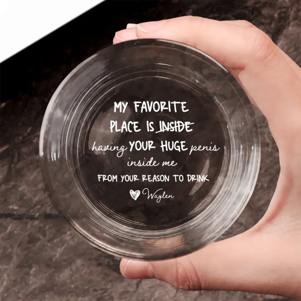 Couple - My Favorite Place Is Having Your Inside - Personalized Engraved Whiskey Glass - Makezbright Gifts