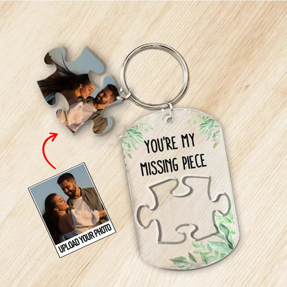 Couple - My Missing Piece - Personalized Acrylic Photo Keychain - Makezbright Gifts