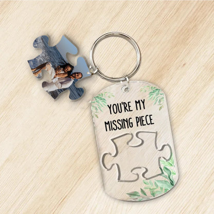 Couple - My Missing Piece - Personalized Acrylic Photo Keychain - Makezbright Gifts