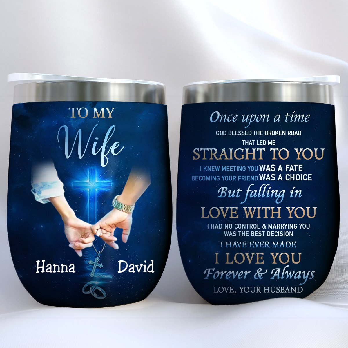 Couple - Once Upon A Time - Personalized Wine Tumbler TC - Makezbright Gifts