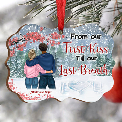 Couple - Our First Kiss Our Last Breath - Personalized Acrylicen Ornament - Makezbright Gifts