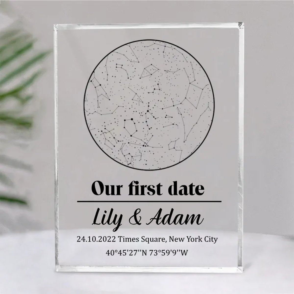 Couple - Star Map By Date Couple - Personalized Acrylic Plaque - Makezbright Gifts