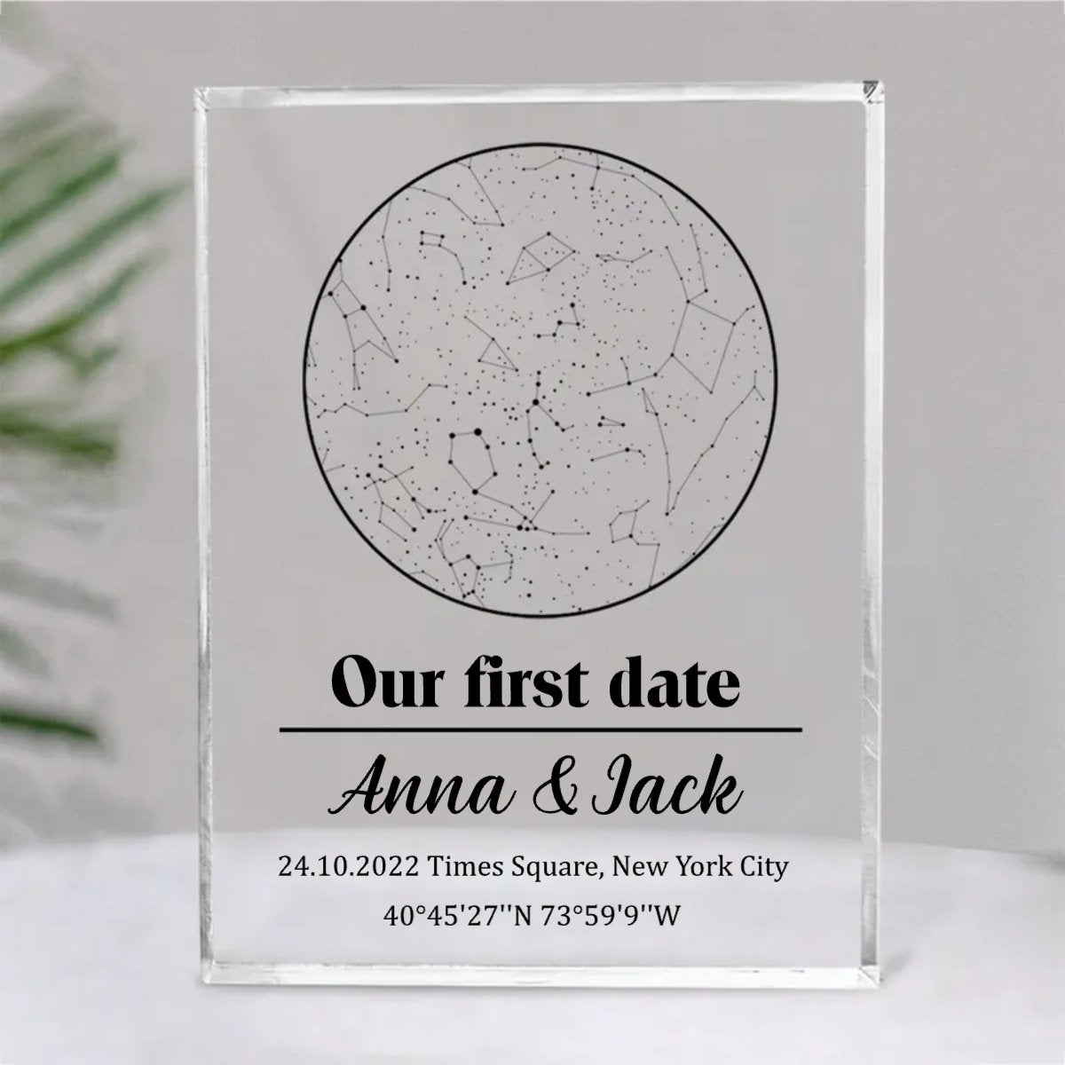 Couple - Star Map By Date Couple - Personalized Acrylic Plaque - Makezbright Gifts