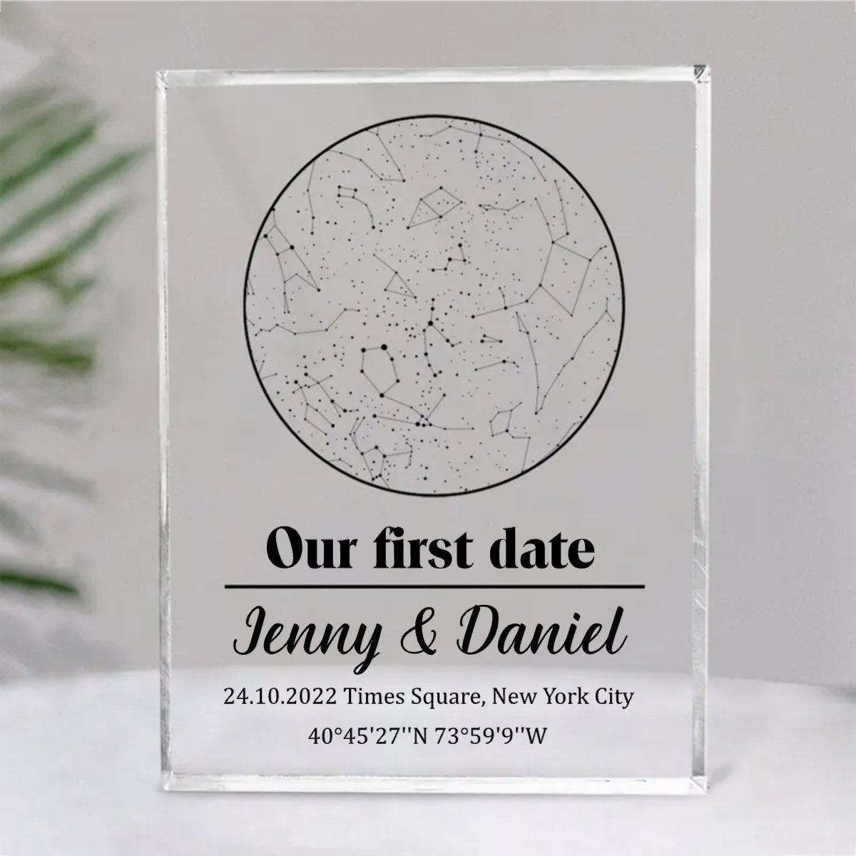 Couple - Star Map By Date Couple - Personalized Acrylic Plaque - Makezbright Gifts