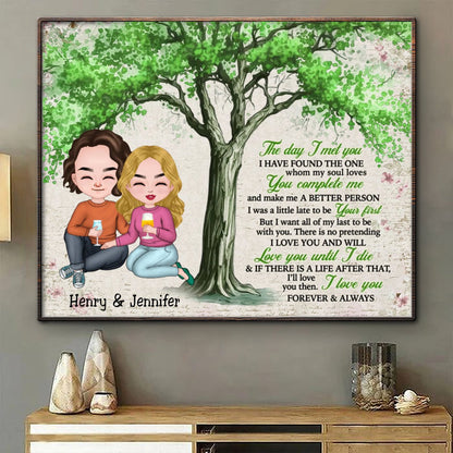 Couple - The Day I Met You - Personalized Poster - Makezbright Gifts