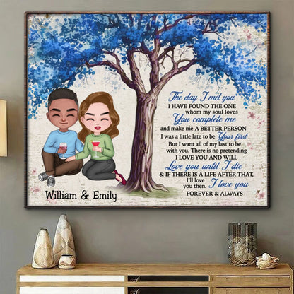 Couple - The Day I Met You - Personalized Poster - Makezbright Gifts