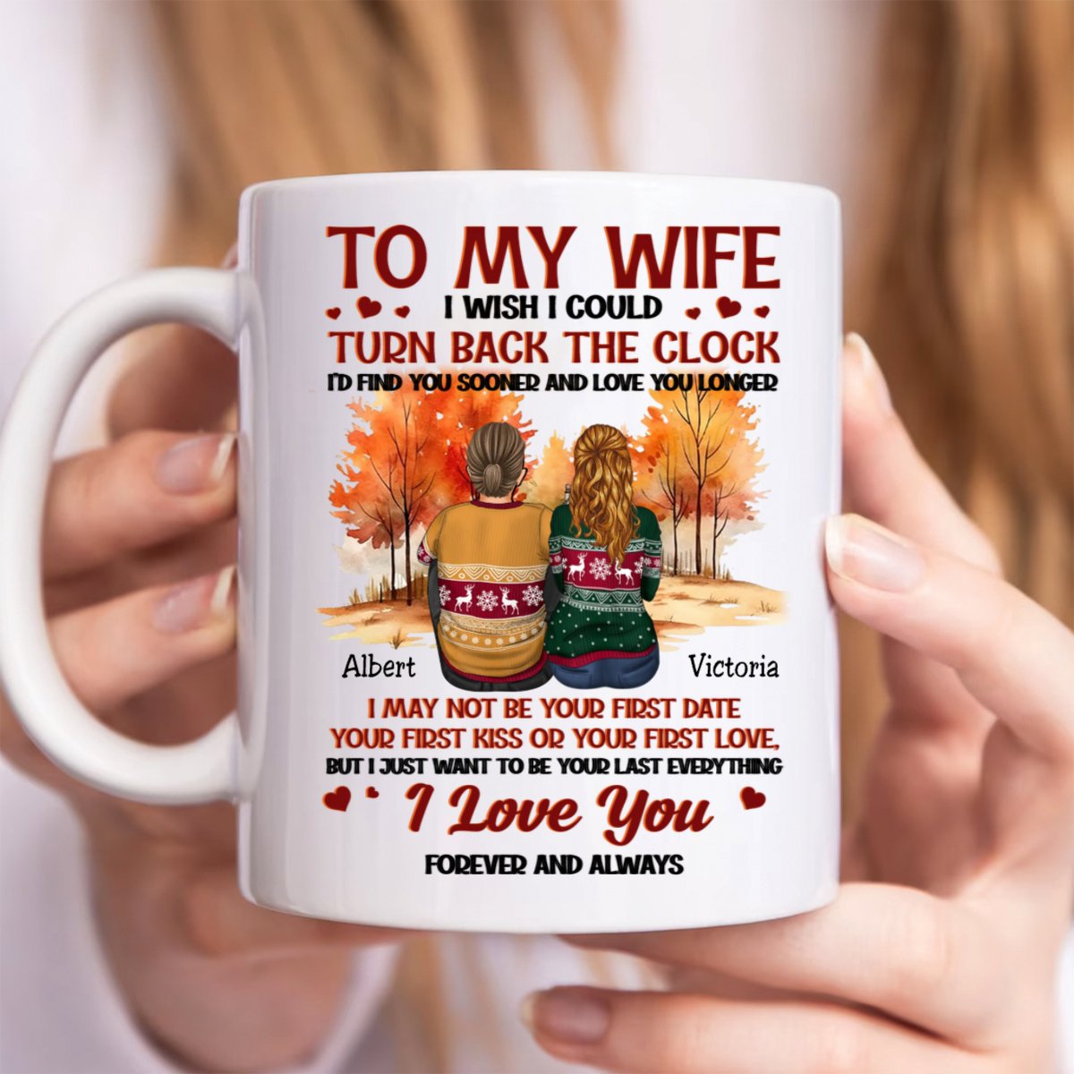 Couple - To My Wife I Wish I Could Turn Back The Clock - Personalized Mug (LH) - Makezbright Gifts