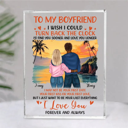 Couple - To My Wiffe I Wish I Could Turn Back The Clock - Personalized Acrylic Plaque - Makezbright Gifts