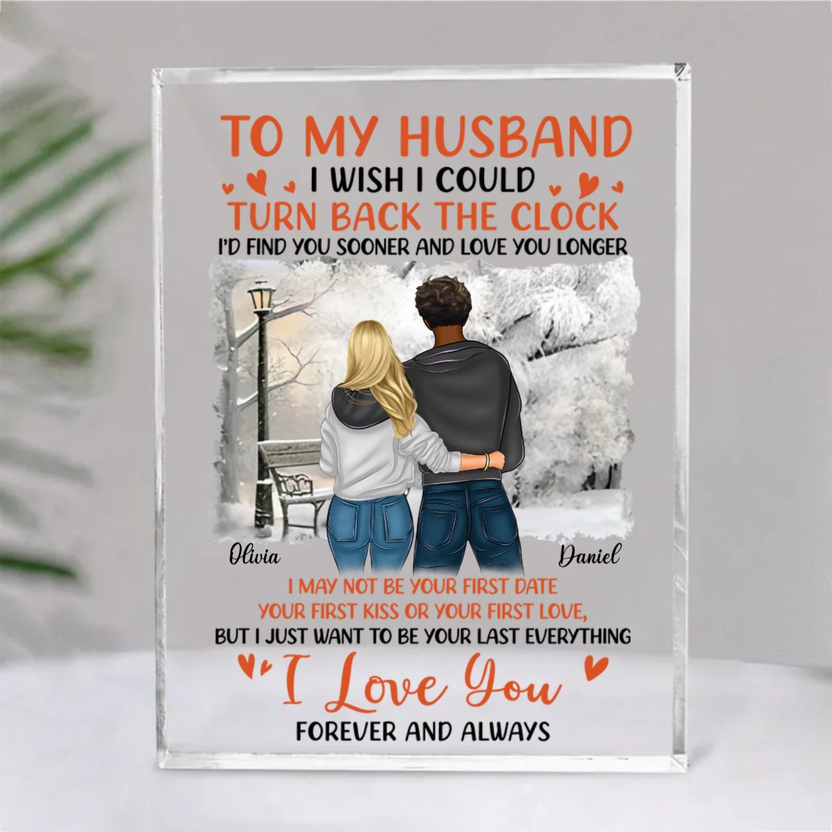 Couple - To My Wiffe I Wish I Could Turn Back The Clock - Personalized Acrylic Plaque - Makezbright Gifts