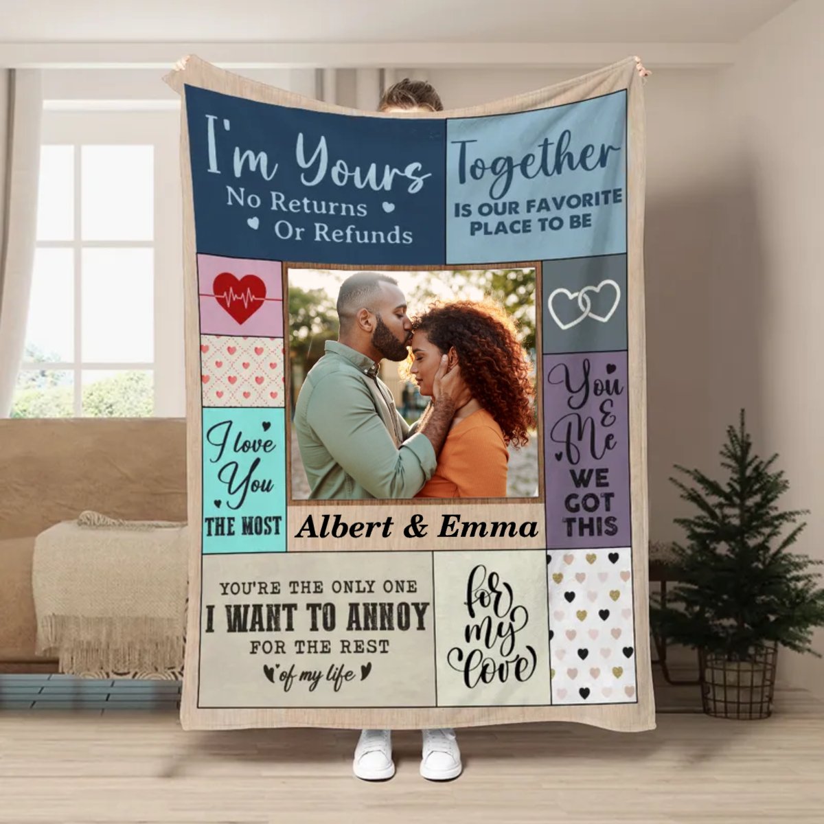 Couple - Together Is Our Favorite Place To Be - Personalized Blanket (LH) - Makezbright Gifts