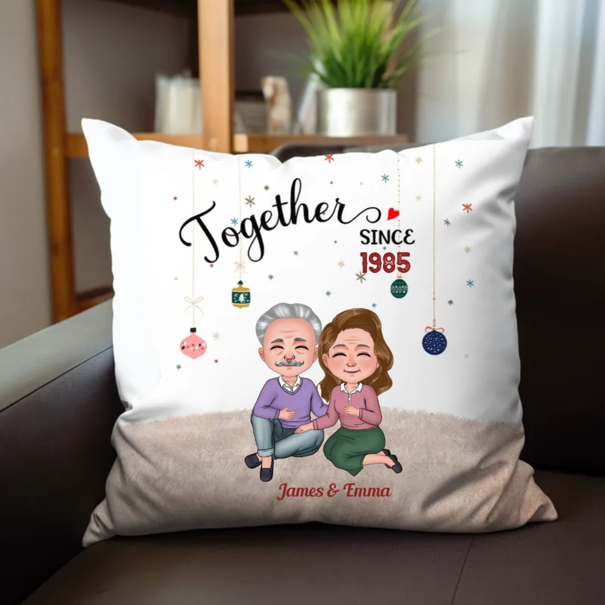 Couple - Together Since New Version - Personalized Pillow - Christmas Gift Anniversary Gift For Couples, Husband, Wife - Makezbright Gifts