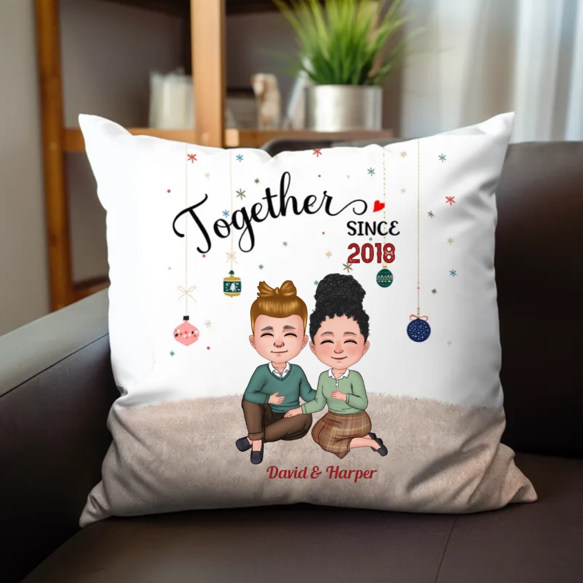 Couple - Together Since New Version - Personalized Pillow - Christmas Gift Anniversary Gift For Couples, Husband, Wife - Makezbright Gifts