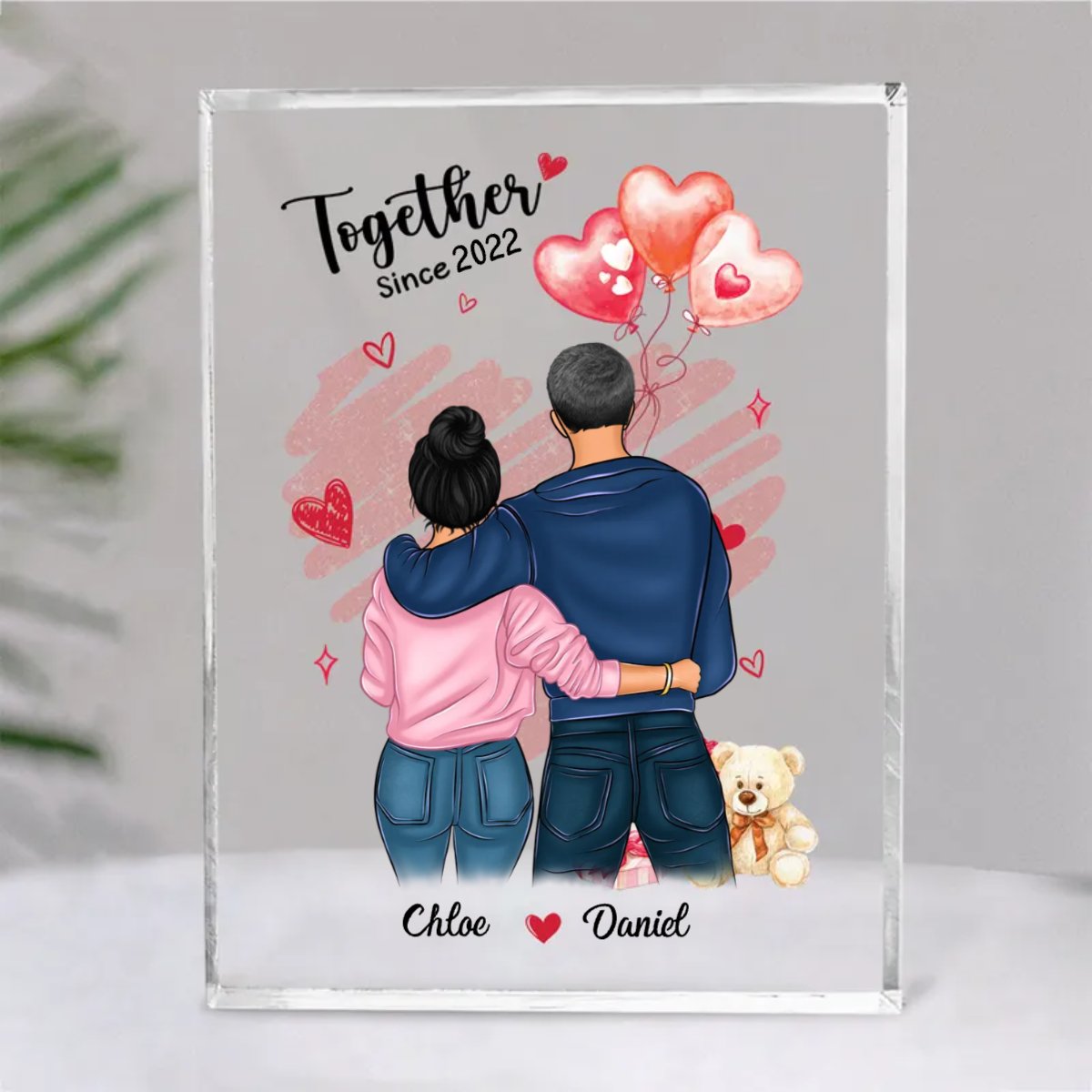 Couple - Together Since - Personalized Acrylic Plaque - Makezbright Gifts