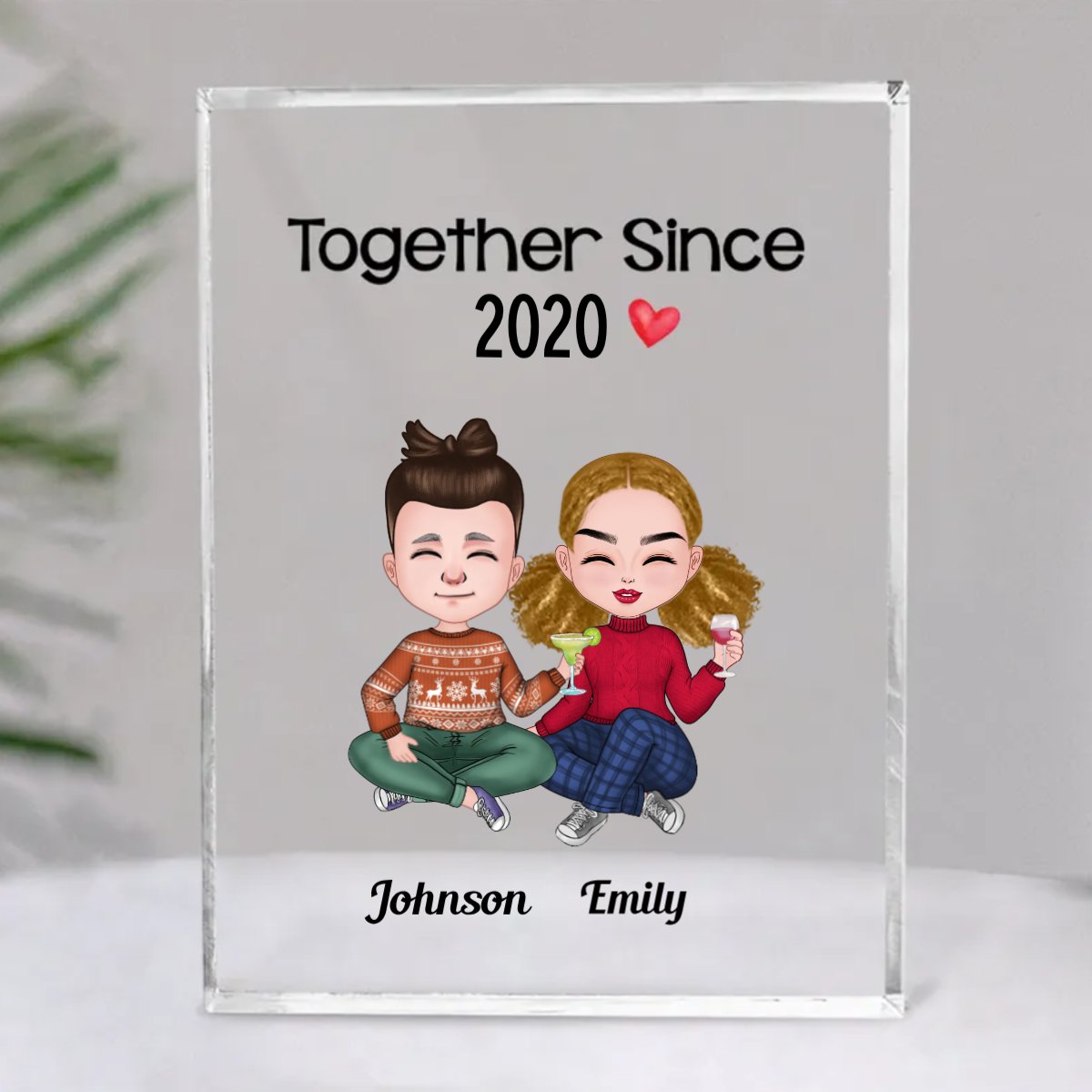 Couple - Together Since - Personalized Acrylic Plaque (SA) - Makezbright Gifts