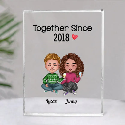 Couple - Together Since - Personalized Acrylic Plaque (SA) - Makezbright Gifts