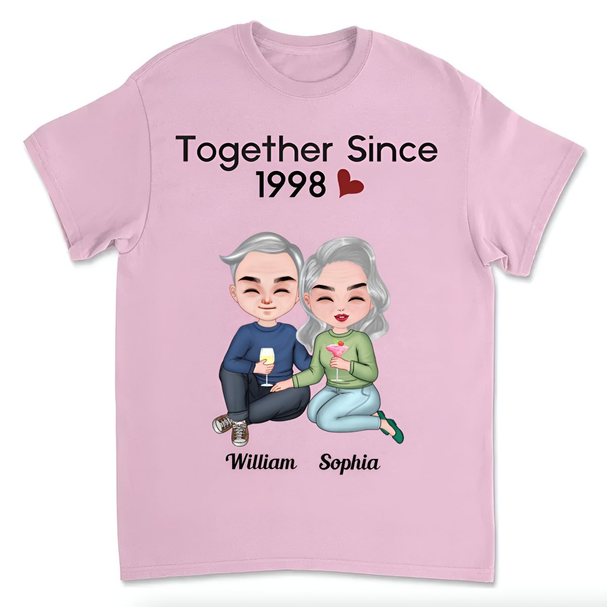 Couple - Together Since - Personalized Unisex T - shirt - Makezbright Gifts