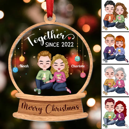 Couple - Together Since - Personalized Wood And Acrylic Ornament - Makezbright Gifts