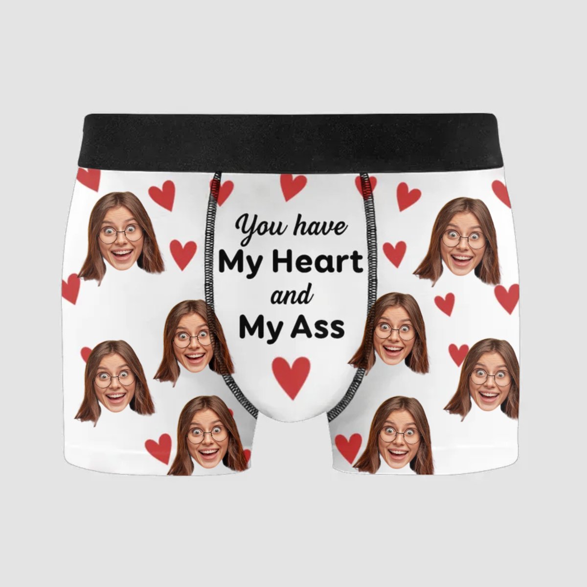 Couple - You Have My Heart And My Ass - Personalized Men's Boxer Briefs - Makezbright Gifts