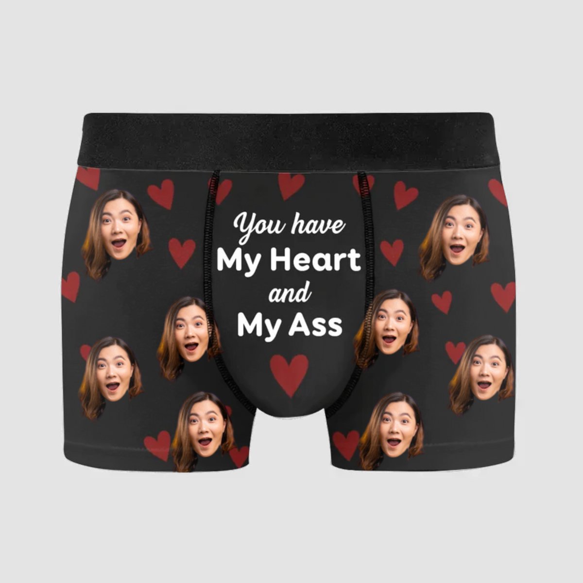 Couple - You Have My Heart And My Ass - Personalized Men's Boxer Briefs - Makezbright Gifts