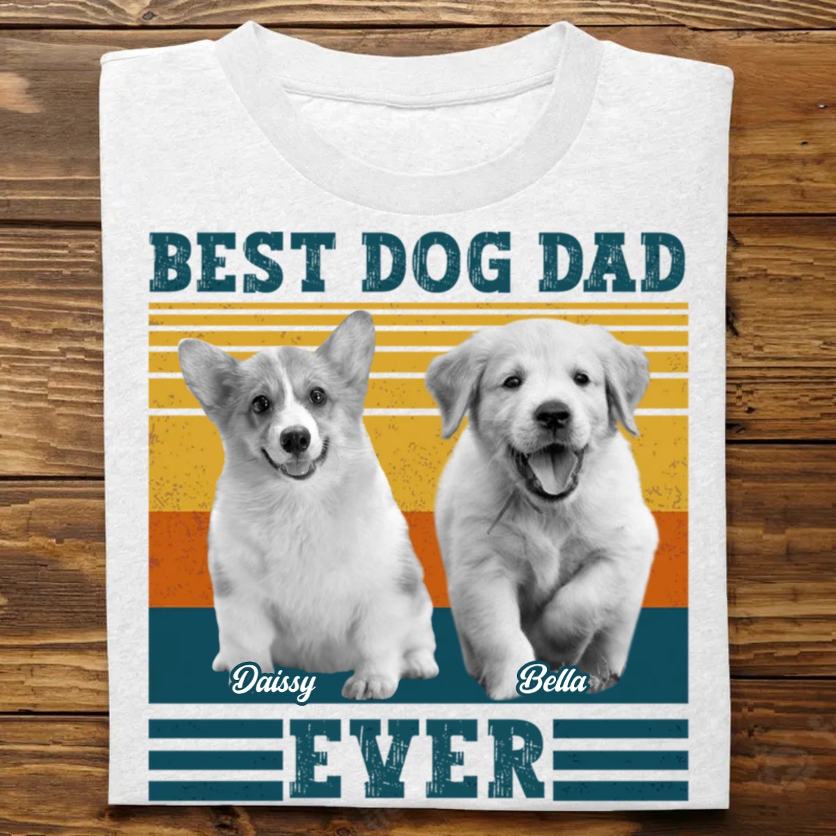 Dog Lovers - Best Dog Dad Ever - Personalized Unisex T - shirt - Makezbright Gifts