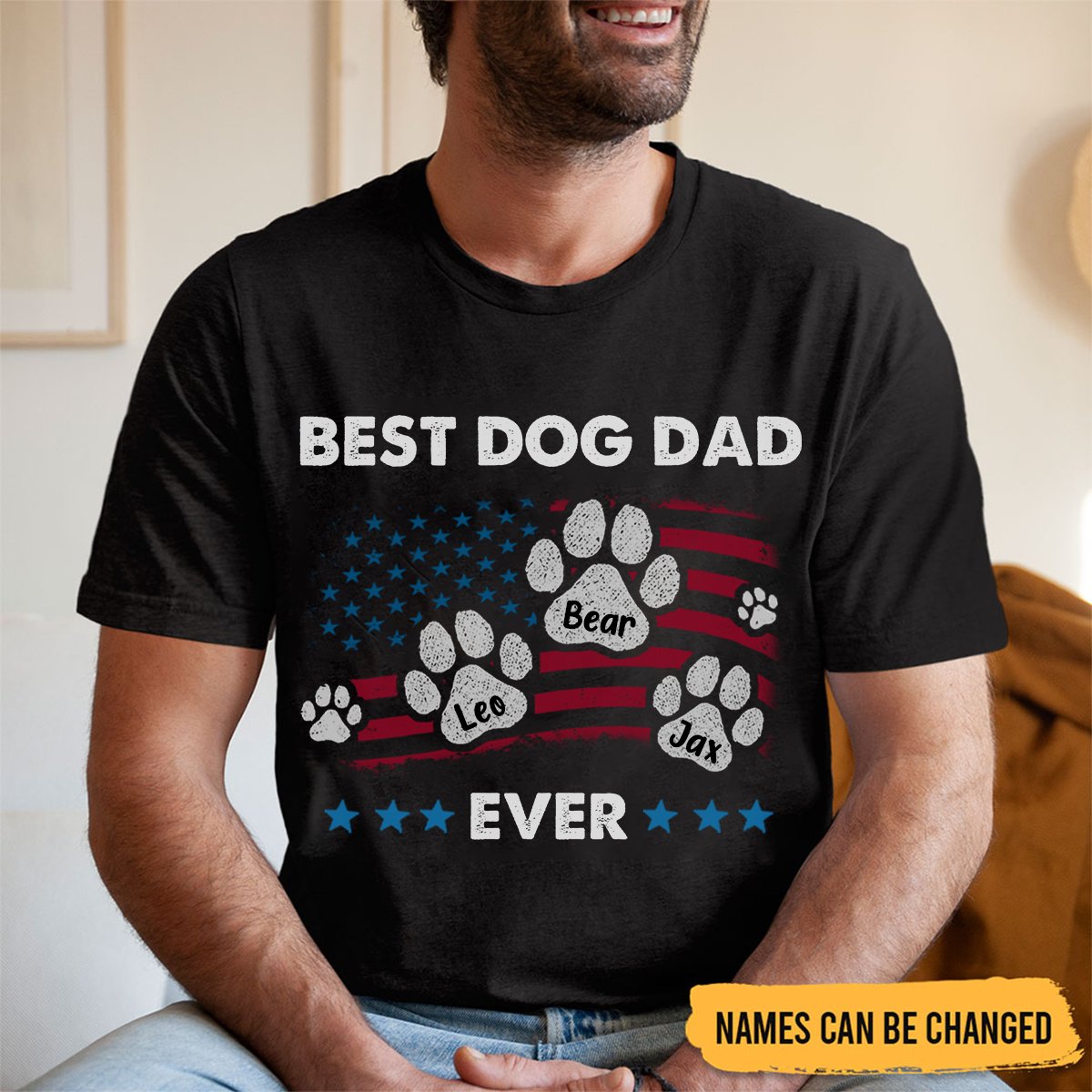 Dog Lovers - Best Dog Dad Ever - Personalized Unisex T - shirt, Hoodie, Sweatshirt - Makezbright Gifts