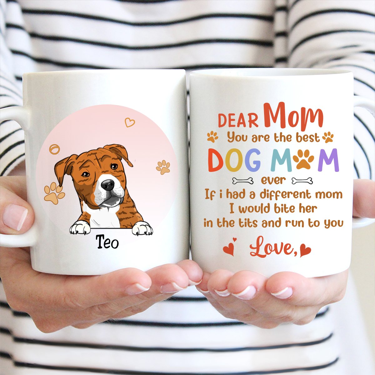 Dog Lovers - Best Dog Mom Ever - Personalized Mug - Makezbright Gifts