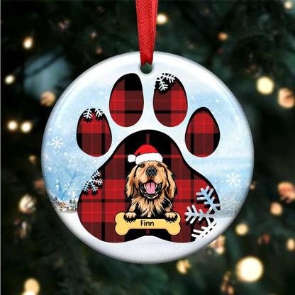 Dog Lovers - Christmas With My Fur Baby - Personalized Circle Ornament - Makezbright Gifts