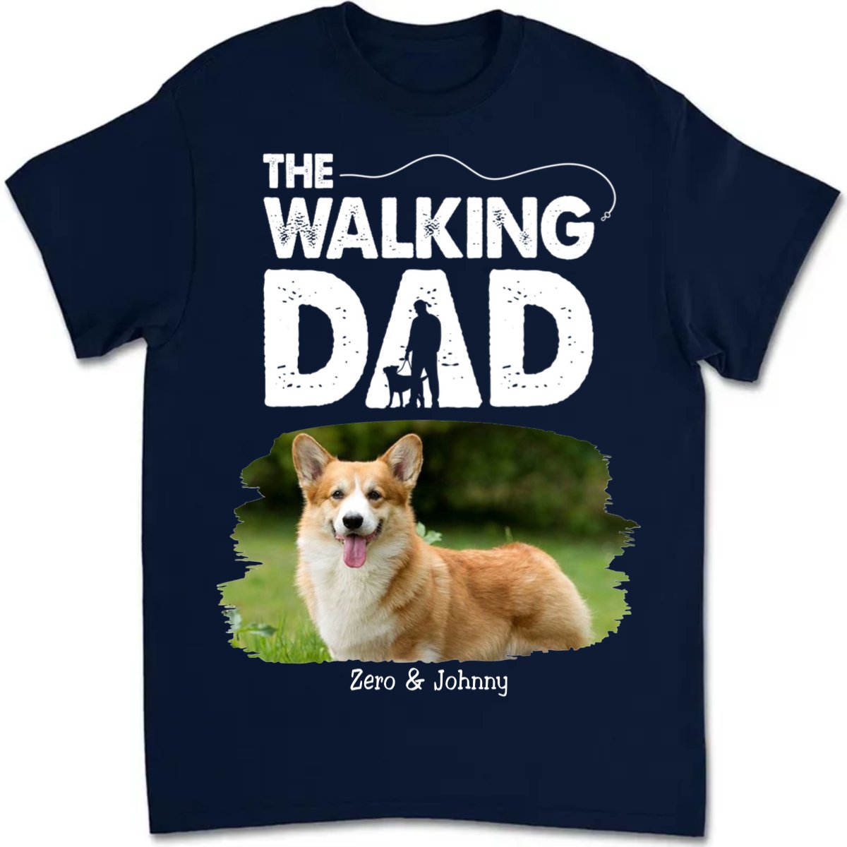 Dog Lovers - Custom Photo Full Time Dog Dad - Personalized Unisex T - shirt - Makezbright Gifts