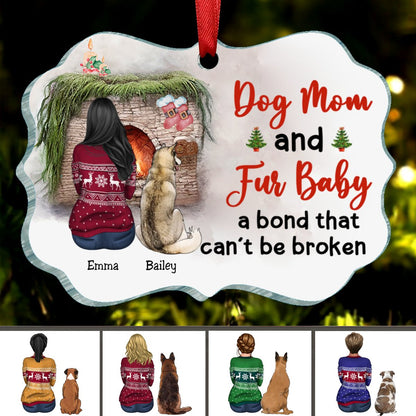 Dog Lovers - Dog Mom & Fur Baby - Personalized Acrylic Ornament - Makezbright Gifts