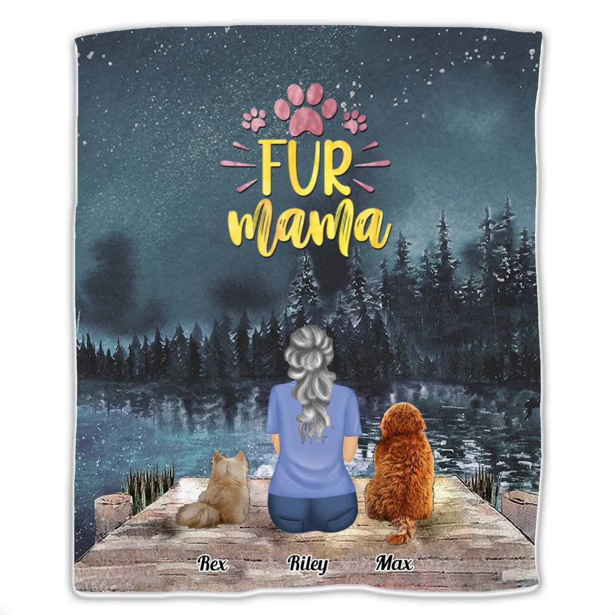 Dog Lovers - Fur Mama - Personalized Blanket - Makezbright Gifts