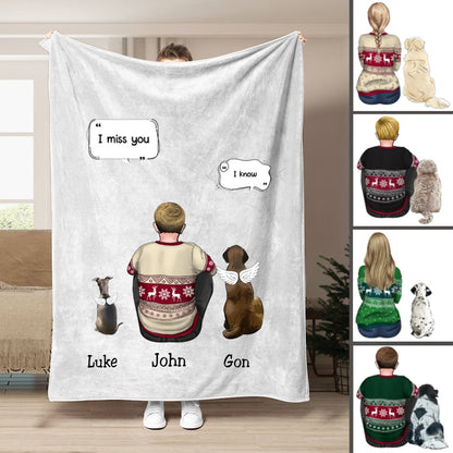 Dog Lovers - I Miss You Memorial Pet - Personalized Blanket - Makezbright Gifts