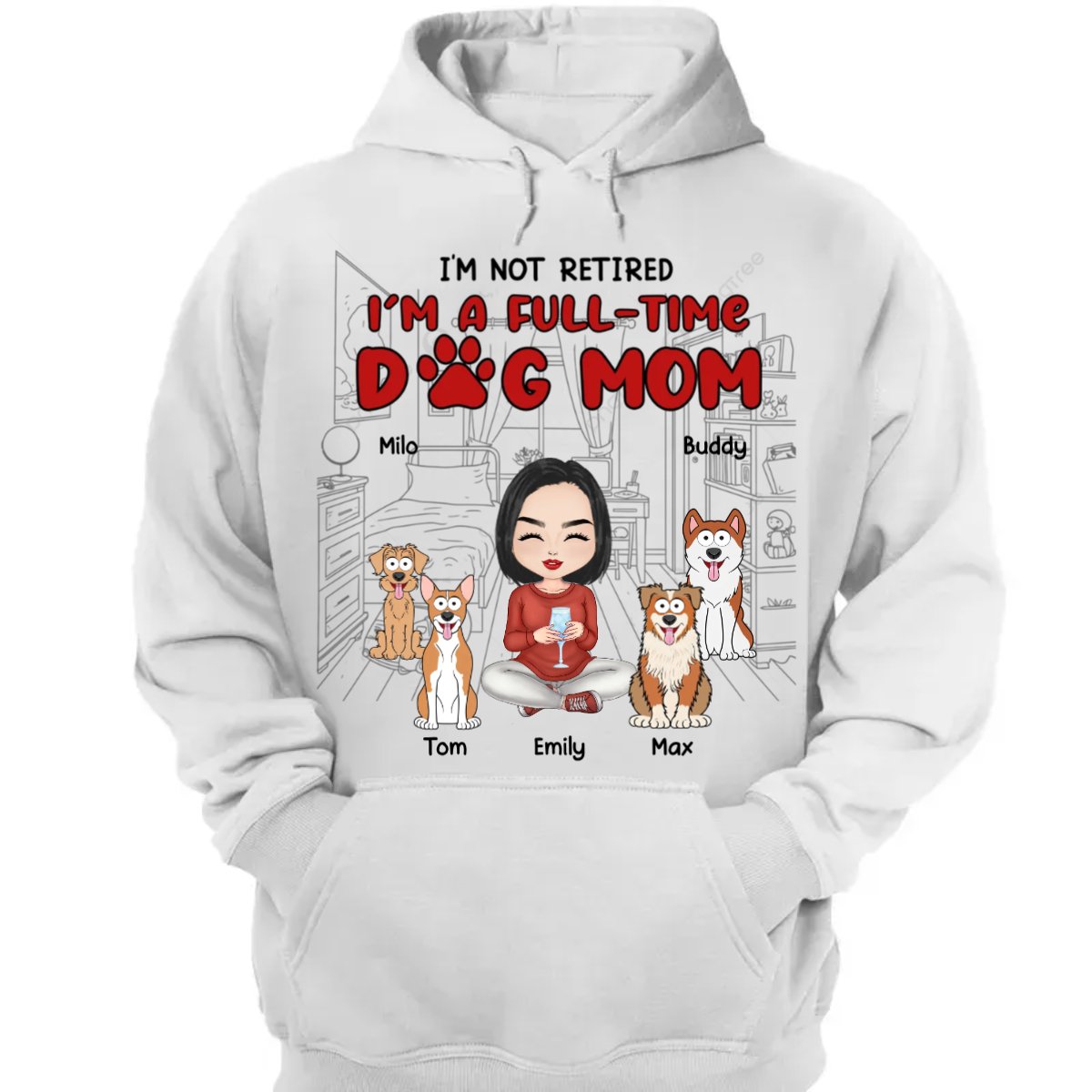 Dog Lovers - I'm Just A Full - Time Dog Mom - Personalized Unisex T - shirt, Hoodie, Sweatshirt (II) - Makezbright Gifts