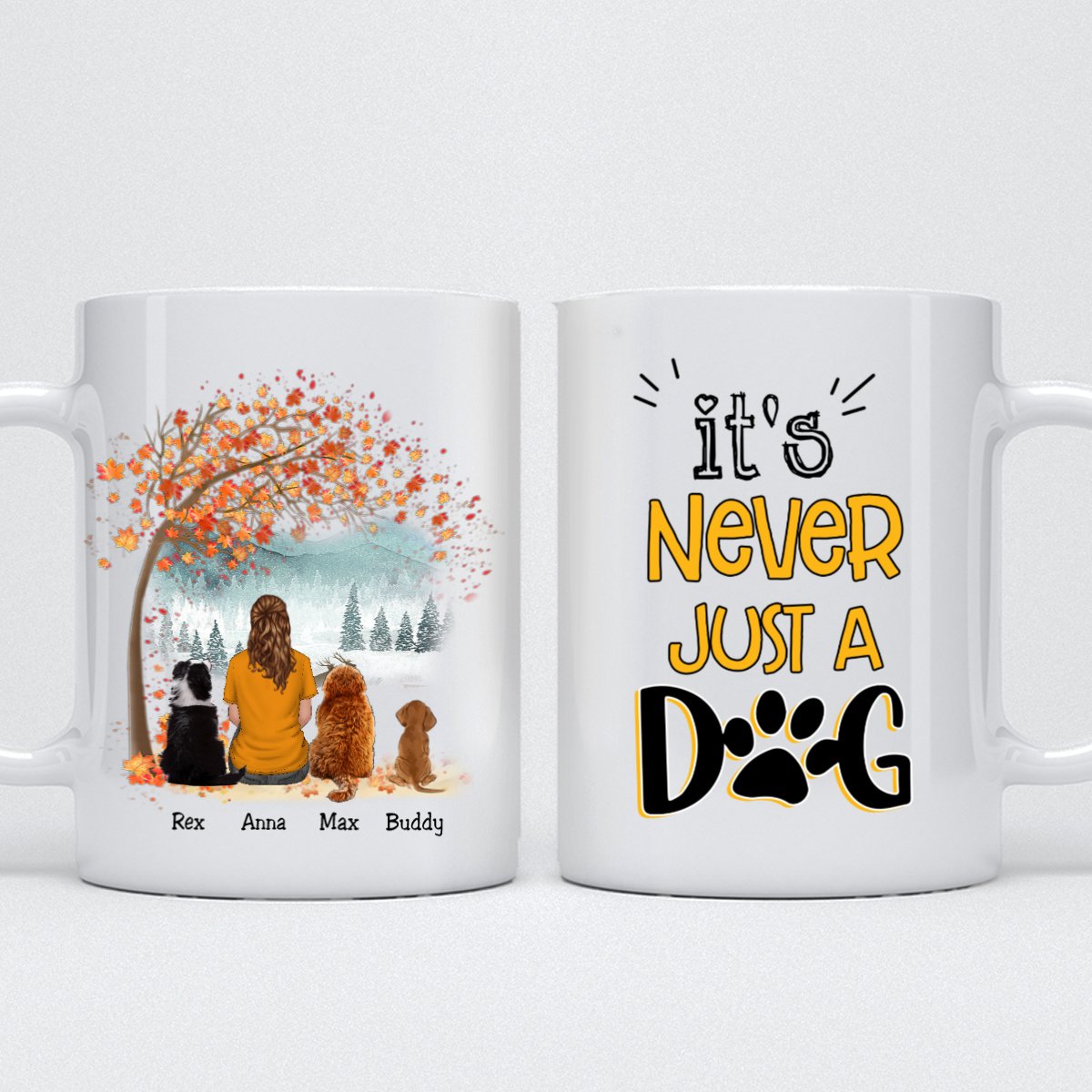 Dog Lovers - It's Never Just A Dog - Personalized Mug (Autumn) - Makezbright Gifts