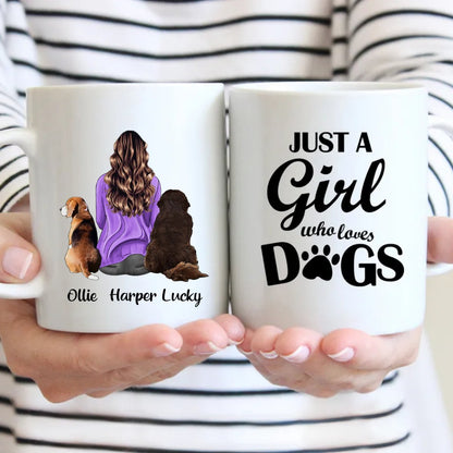 Dog Lovers - Just A Girl Who Loves Dogs - Personalized Mug - Makezbright Gifts