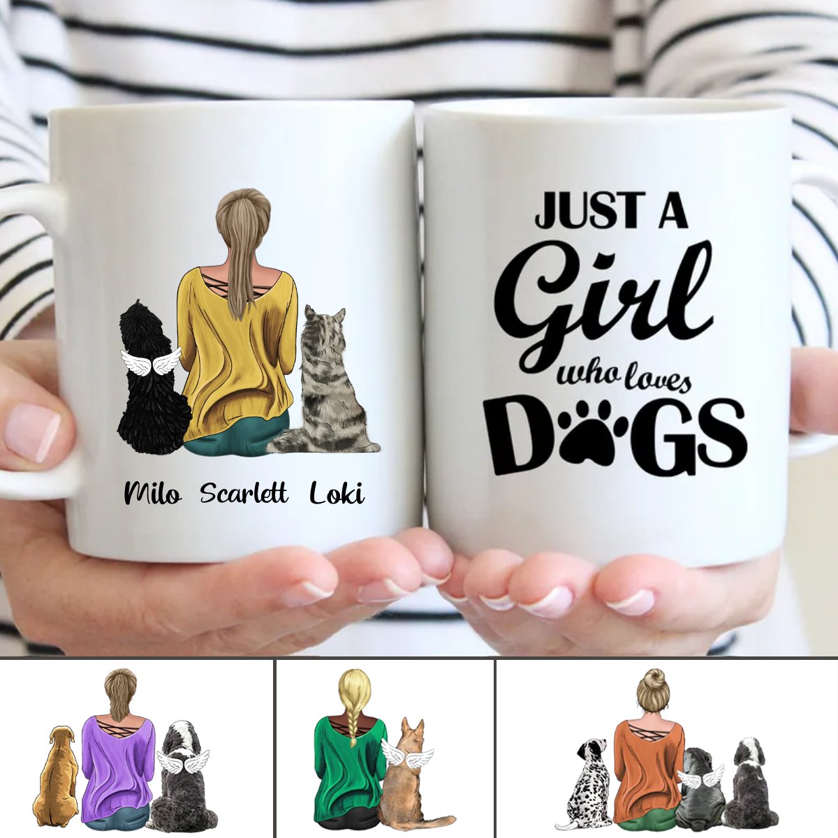 Dog Lovers - Just A Girl Who Loves Dogs - Personalized Mug - Makezbright Gifts