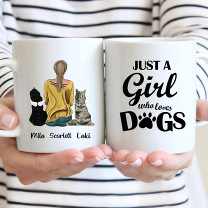 Dog Lovers - Just A Girl Who Loves Dogs - Personalized Mug - Makezbright Gifts