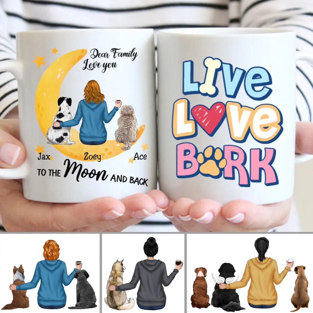 Dog Lovers - Live Love Bark - Personalized Mug (NN) - Makezbright Gifts